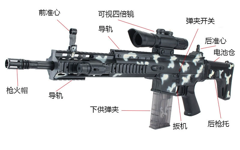 Hướng dẫn sử dụng súng trẻ em AWM có thể phóng súng nước để ăn thịt gà bắn tỉa 98K CS súng điện đồ chơi Barrett M24