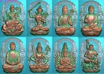 Finely Carved picture New oval Eight Grey Jade Grey Jade Sculpture JDP ten thousand Buddha pendant Guanyin Bodhisattva