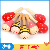 Red sand hammer grasping training semicircle hand rattle kindergarten Orff percussion instrument hand bell newborn baby
