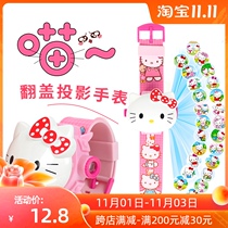 Childrens projection watch 3d three-dimensional cartoon toddler ktcat electronic watch kitty baby toy girl pupils