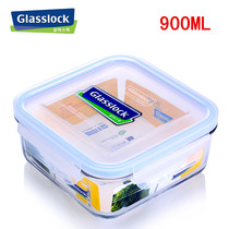 South Korea imported Glasslock tempered glass preservation box microwave heating Le buckle lunch box glass lunch box