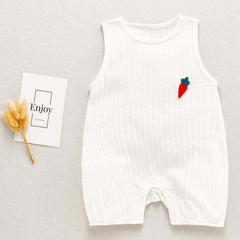 Baby baby mùa hè mới sinh em bé mới jumpsuit rằm vest leo củ cải để mặc chiếc áo dưới con