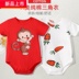 Bé jumpsuit bọc trang phục mùa hè bé xì hơi ngắn tay áo mùa hè mỏng quần áo trẻ em tươi của nam giới và phụ nữ hawear tam giác 