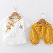 Short Sleeve Samps 12-3-4-5 tuổi Quần áo triều Boy Summer Suit nam hai mảnh bé thiếu nhi