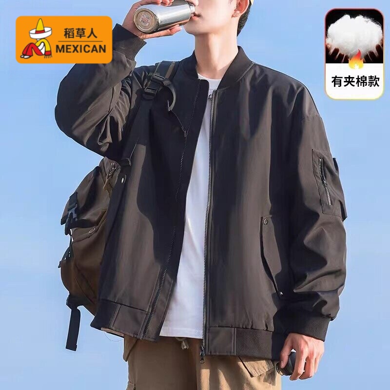 Scarecrow American-Style Trendy Baseball Collar Jacket for Men 2026 New Loose Versatile Casual Workwear Style Coat