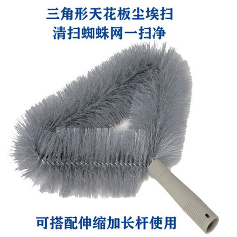 Dust Sweeper, Triangular Sweeper for Ceiling Cleaning, Spider Web Dust Sweeper, High-Altitude Cleaning Tool with Extended Pole for Spider Web Removal