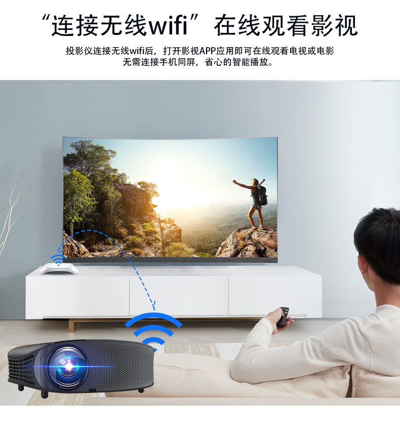 Le Jiada YG660 HD máy chiếu điện thoại di động 3D văn phòng giảng dạy máy chiếu thông minh tại nhà không dây wifi1080P chiếu phòng ngủ Android di động không có màn hình TV 2018 mới