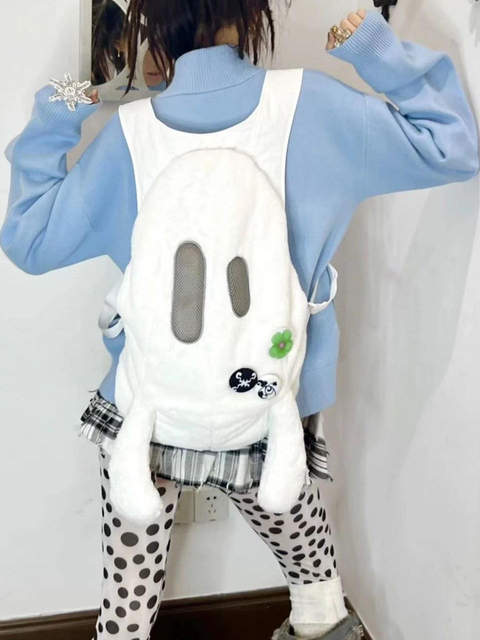 Original Furry Versatile Backpack Unisex Campus Casual Outdoor Street Style Backpack Hip-Hop Bag