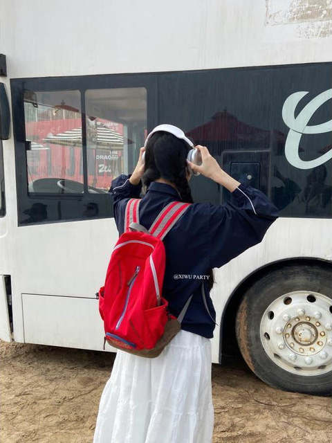 Full of Internet Style, American Retro Embroidered Backpack, New Spring/Summer Large-Capacity Lightweight Backpack for College Students