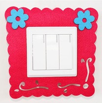 Cute cartoon animal felt hollow switch sticker creative socket wall sticker does not hurt Wall non-stick switch set