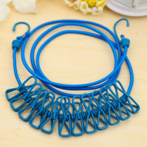 Candy color clothesline travel portable clothesline metal windproof underwear socks 12 clothespins