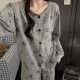 Pajamas ຜ້າຝ້າຍບໍລິສຸດ 100 ຝ້າຍແມ່ຍິງກາງເກງຂາຍາວນັກສຶກສາພາກຮຽນ spring ແລະດູໃບໄມ້ລົ່ນນັກສຶກສາແມ່ຍິງໃຫມ່ cardigan ເຮືອນໃສ່