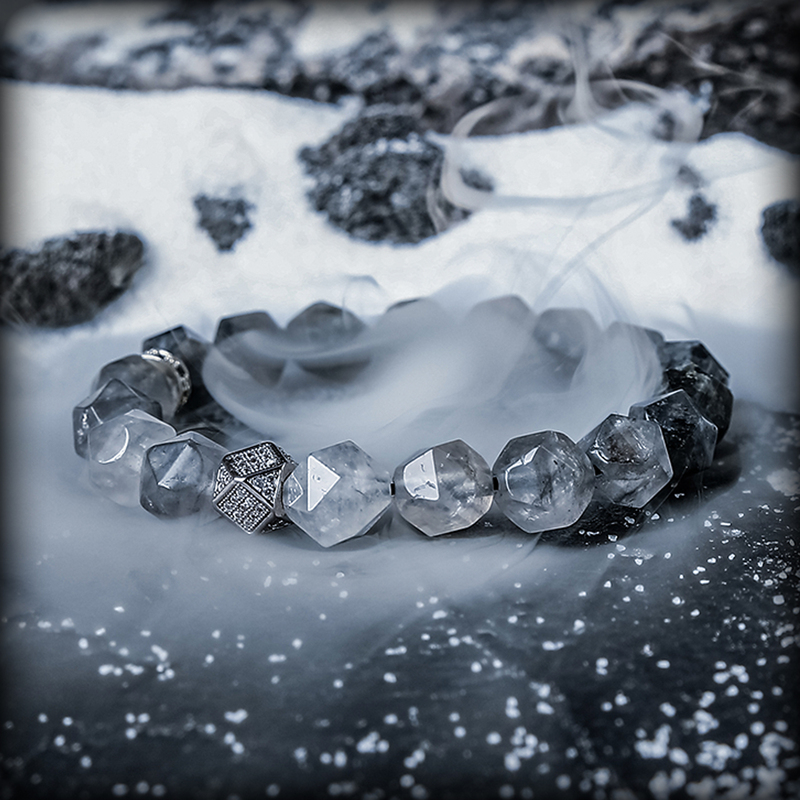 Guxi【No Man's Land】Original Niche Natural Crystal Bracelet for Men, High-End Beaded Bracelet Jewelry, Simple Design