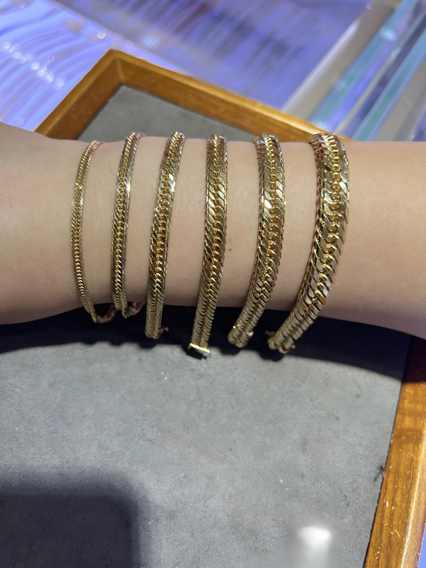 18K Gold Bracelet, Xiping Bracelet, 8-Cut, 16-Cut Faceted Xiping Chain, Side Chain, 18K Gold, Same Model Domestically