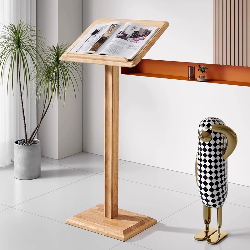 Solid Wood Recipe Stand, Poster Display Stand, Wooden Advertisement Sign, Display Board, Freestanding Floor-Standing Recruitment Sign, Mall Wooden Sign