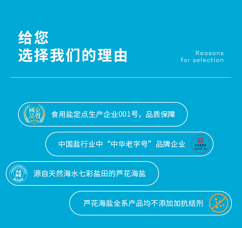 中华老字号，200gx8袋 芦花 无碘海盐拌菜食用盐 12.9元包邮 买手党-买手聚集的地方