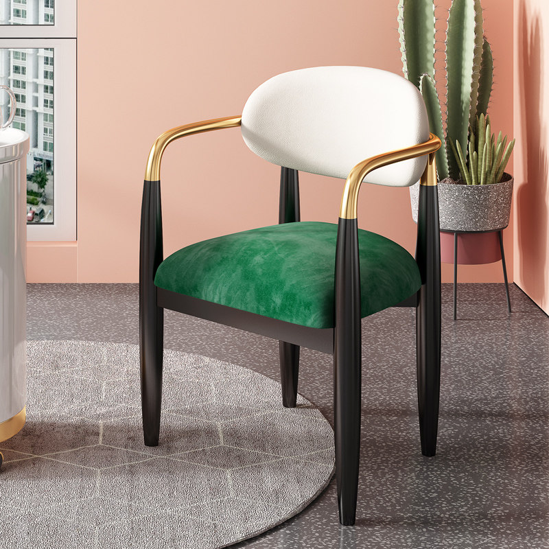 Light luxury home drinking tea chair study modern Nordic backrest dining chair net red ins simple balcony leisure table and chair