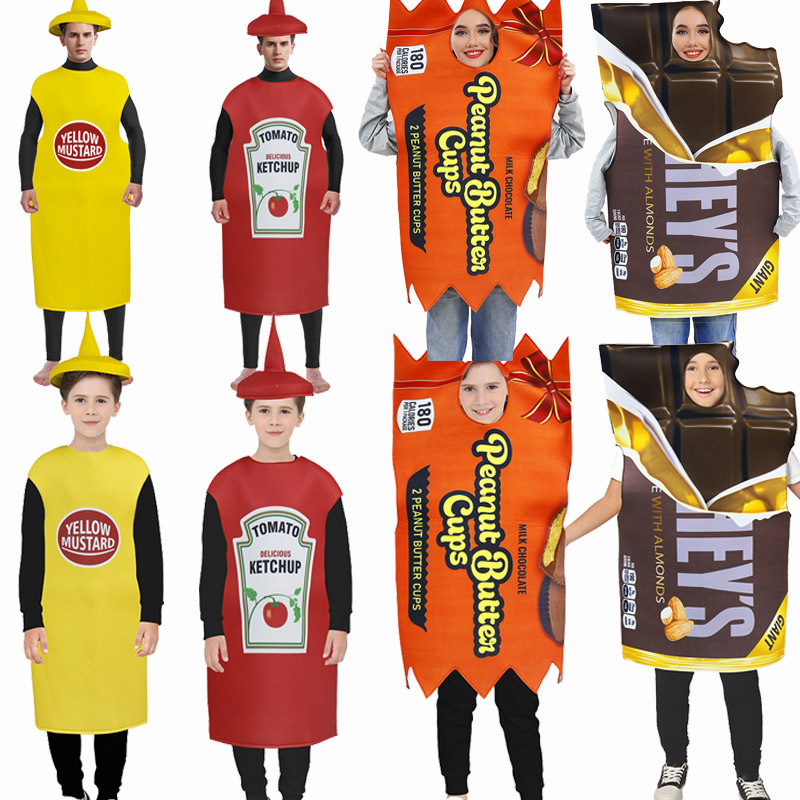 Amazon Halloween Snack Party Funny Cosplay Costume French Fries Children's Adult Parent-Child Version Stage Performance Costume
