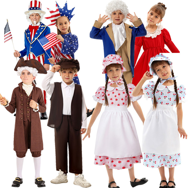 American Independence Day Children's Costumes New Halloween Role-Playing Cosplay Costumes Kindergarten Stage Performance Costumes