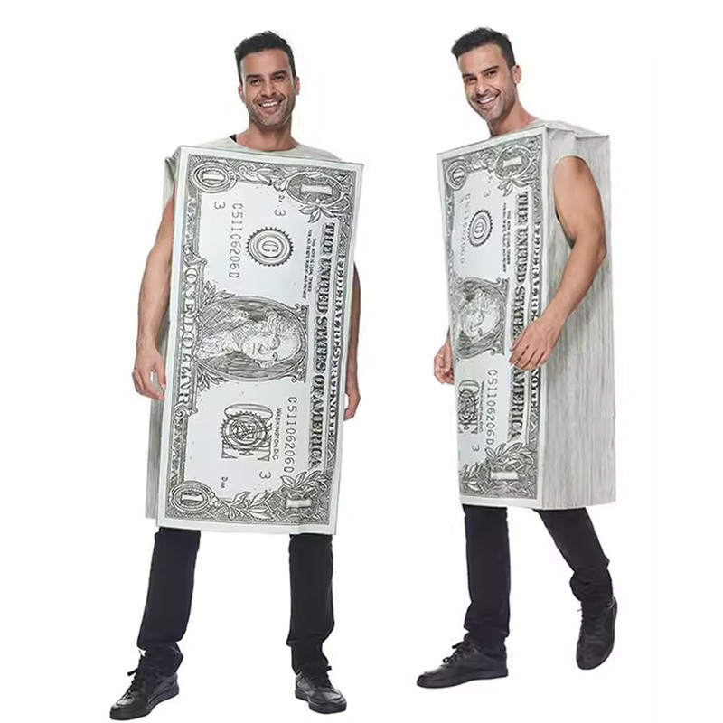 Halloween Quirky Party Dollar Costume Funny Disguise Dollar Bill Costume Company Annual Meeting Stage Performance Costume