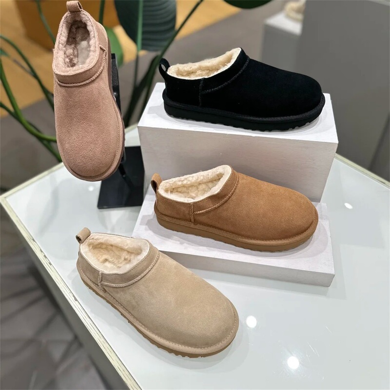 Sangpo Sheepskin Integrated Ultra-Mini Snow Boots for Women, New Autumn and Winter Style, Comfortable, Casual, Warm, Classic Men's Shoes, Large Size