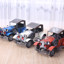 Home retro decoration ornaments iron classic car Projector model window display props home decoration decoration