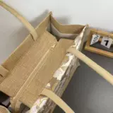 Шоппер, вместительная и большая брендовая льняная сумка