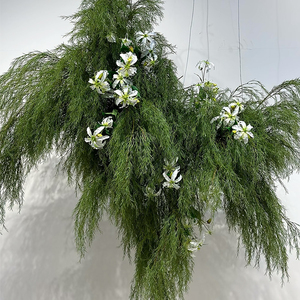 Artificial Asparagus Grass, Tall Willow Branches, Soft Green Plants, Forest-Style Floral Materials, Wedding Monet Garden