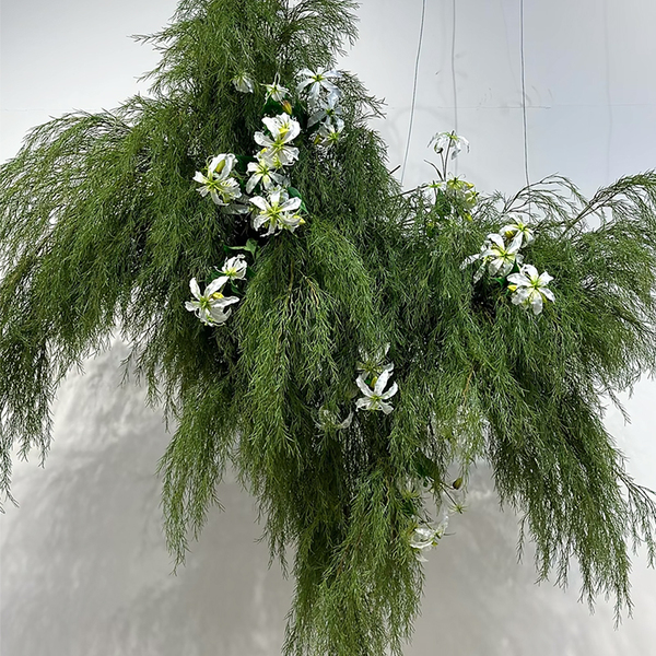 Artificial Asparagus Grass, Tall Willow Branches, Soft Green Plants, Forest-Style Floral Materials, Wedding Monet Garden Decoration, Background Landscaping