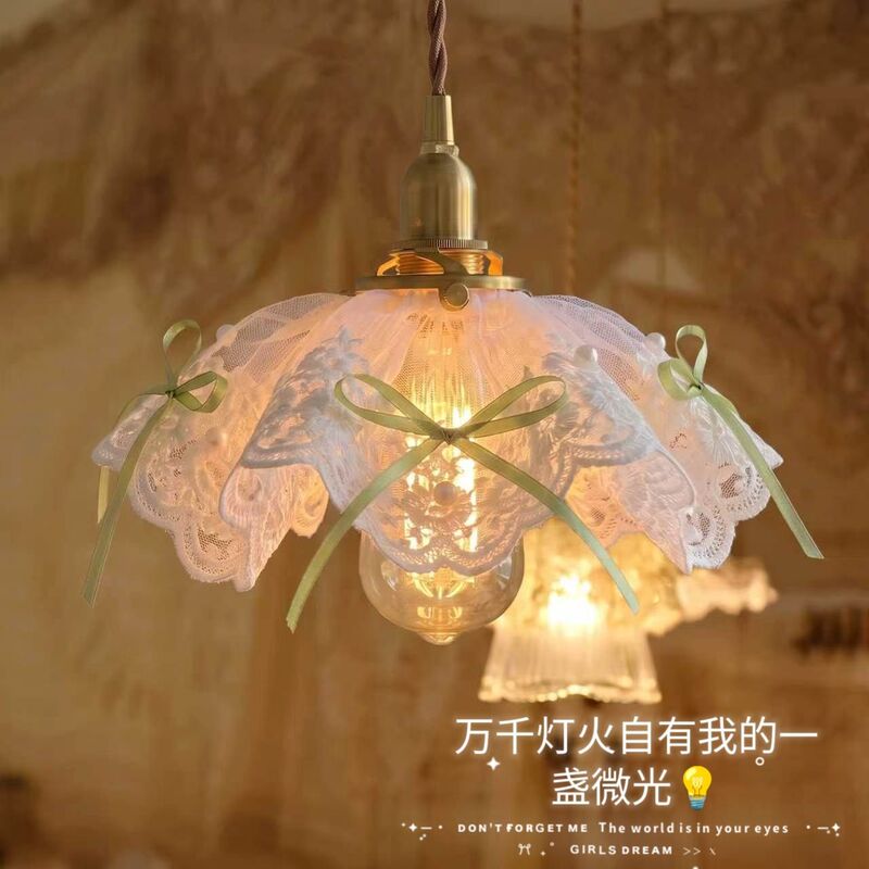 Lace Fabric French-Style Hair Tie Romantic Lampshade Universal Dormitory Lampshade DIY Camping Lamp Bedroom Home Use Lace Fabric French-Style Hair Tie Romantic Lampshade Universal Dormitory Lampshade DIY Camping Lamp Bedroom Home Use