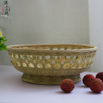 Bamboo basket steamed buns basket bun baskets hand-woven dustpan fruit plate farmers household washing basket drain bamboo basket products