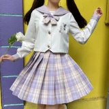 Summer JK костюм Полный комплект японской студенческой юбки Grid Girl College Style Foundation Foundation Kansai Placket Jacket Water Players