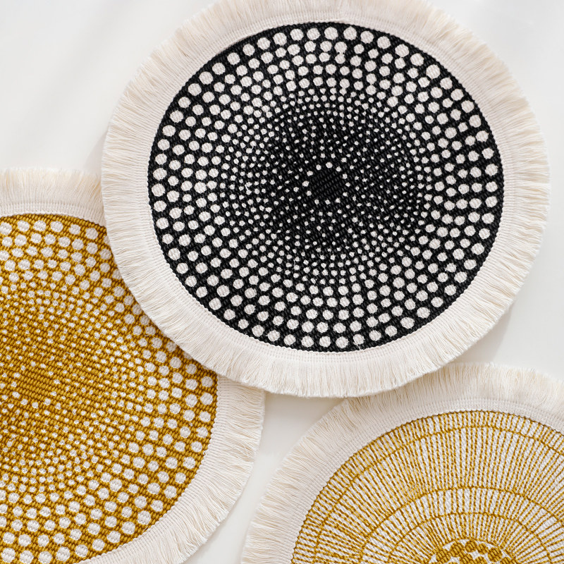Cotton thread Woven Dining Mat minimalist round anti-scalding pan cushion thermal and heat resistant cup cushion Home table Dinner Table Cushion Vase Mat