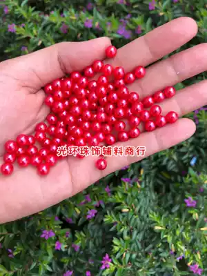 Big red non-porous beads 4mm-10mm empty imitation pearl bead machine accessories jeans nail bead material