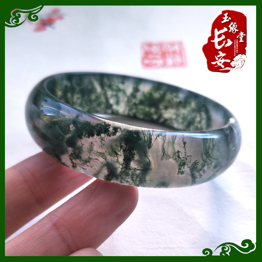 Shaanxi's Xi'an Lantian jade bracelet water grass Manau bracelet water grass jade medullary bracelet natural accessory national inspection