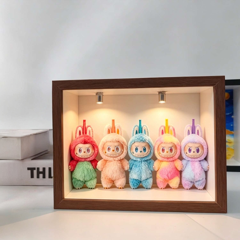 Lighted Photo Frame Display Stand, Three-Dimensional Hollow Photo Frame, 67inch Illuminated Storage Frame, Doll Figurine Specimen Display Frame That Lights up