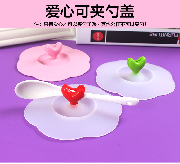 10 cm chống bụi không độc hại silicone cup bìa cấp thực phẩm phim hoạt hình gốm cốc nước nắp phổ mug cup nắp