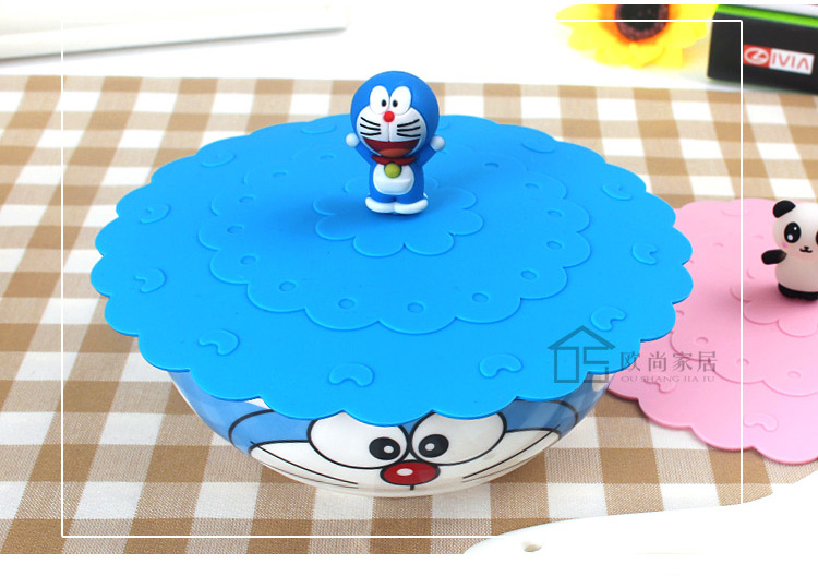 Lớn 15cm silicone không độc hại nắp cốc kín nắp bụi gốm nắp cốc nước hoạt hình bìa trà tách nắp ấm - Tách bình giữ nhiệt giá rẻ