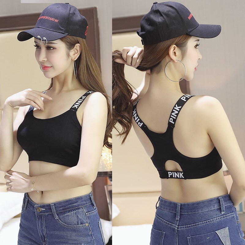 Bra vest kiểu nhẫn steelless tụ tập dày lên phiên bản thể thao của đồ lót vẻ đẹp nữ tính trở lại vị thành niên cô gái con trai yoga.