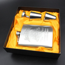Portable stainless steel flask portable 7 ounce small flask with wine glass and funnel multi-style set