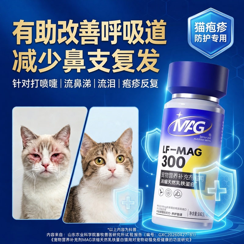 Mag Lactoferrin Pet Nutritional Supplement for Cats 0 Lactose Helps Boost Immunity 300Mg/Capsule
