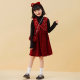 Girls' winter dress gold velvet dress medium and large children's autumn sweater thickened New Year's suit foreign style red skirt