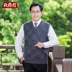 Áo len nam trung niên dệt kim không tay áo len áo len trung niên Dệt kim Vest