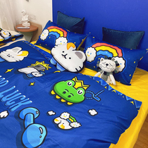 Good luck kinetic machine~Original design cooperation ass cat second season pure cotton cartoon crocodile navy blue four-piece set