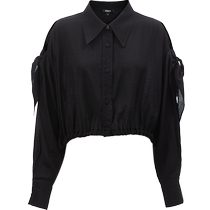 ONLY2024 new summer design commuting off-shoulder short lapel long-sleeved shirt for women) 124205031