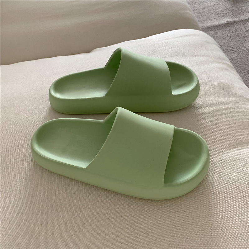 Solid & GreenFeeling of stepping on shit Thick bottom slipper female summer Wear out lovers ins tide personality fashion indoor take a shower non-slip Sandals male