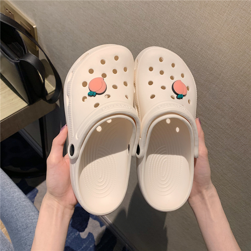 New Trendy Perforated Shoes with Fruit Design, Non-Slip Summer Outdoor Beach Sandals for Students, Couples, Men and Women