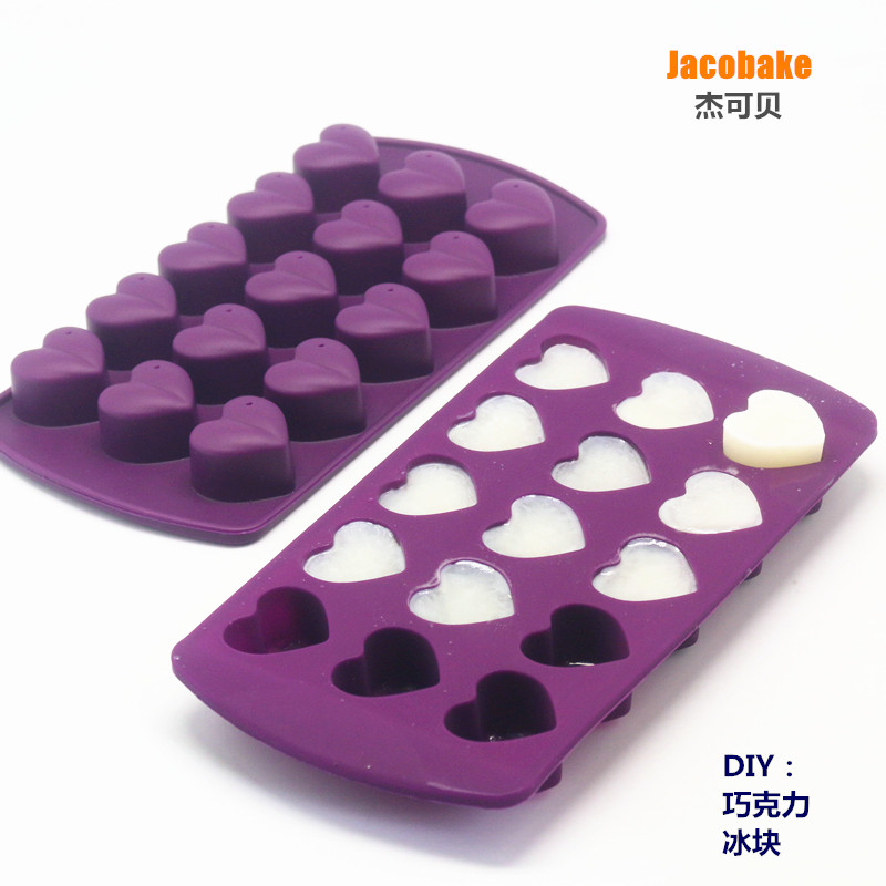 Jacob bake silicone love-shaped ice box mold chocolate mold DIY ice box ice cube refrigerator freezer