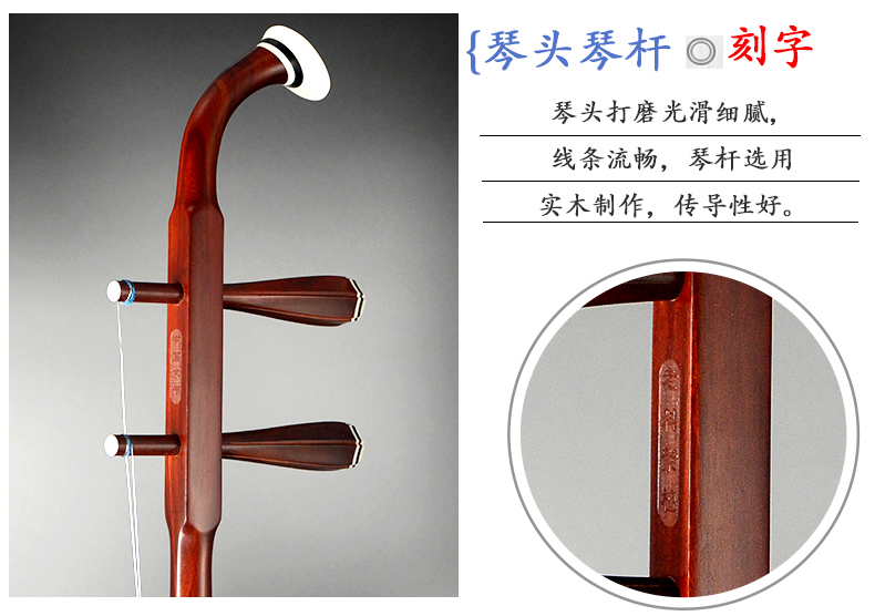 Long Pipa gỗ hồng erhu nhạc cụ Redwood erhu người mới bắt đầu chơi phân loại trẻ em trưởng thành gỗ hồng mộc Huqin - Nhạc cụ dân tộc tấu sáo