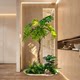 Simulated Green Plants for Landscaping, High-End Light Luxury Artificial Flowers, High-Quality Realistic Floor-Standing Ornaments for Indoor and Outdoor Decoration, Artificial Trees